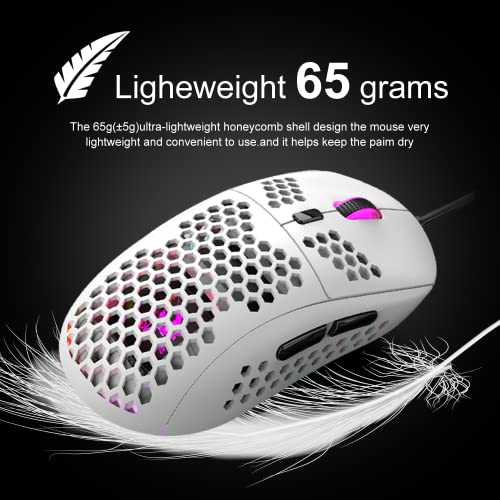 60% Gaming Keyboard and Mouse Combo Samll Mini RGB LED Backlight Mechanical Feeling and RGB 6400 DPI Honeycomb Optical Mouse,Gaming Mouse pad for Gamers and Typists