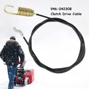 Hirldeea 946-04230B 746-04230 Clutch Drive Cable for MTD Craftsman Cub Cadet Troy-Bilt Yard Machines Snowblower 946-04230 946-04230A 746-04230A 746-04230B, Cable Length 47.5"