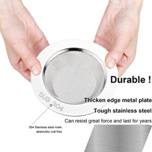 Upgrade 304 Stainless Steel Kitchen Sink Strainer, Kitchen Sink Drain Strainer, Sink Strainers with Large Wide Rim 4.5" Diameter for Kitchen Sinks (Stainless Steel 304) (1 Pack)