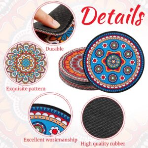 6 Pcs Boho Plant Pot Mat Absorbent Non Slip Pot Plant Pad Round Plant Coaster Mat Gardening Indoor Outdoor Flower Plant Protect Mat for Table Desk Floor Plant, 5.9 Inches (Vivid Style)