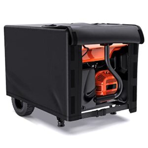 mrrihand waterproof generator cover, heavy duty universal portable cover for most generators 5000-10000 watt (32“l×24”w×24"h inches, black)