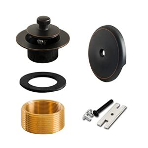sento chrome lift and turn bathtub drain assembly stopper kit, fit both 1-1/2 inch or 1-5/8 inch strainer and stopper, heavy duty metal with matching screws, easy installation, oil-rubbed bronze