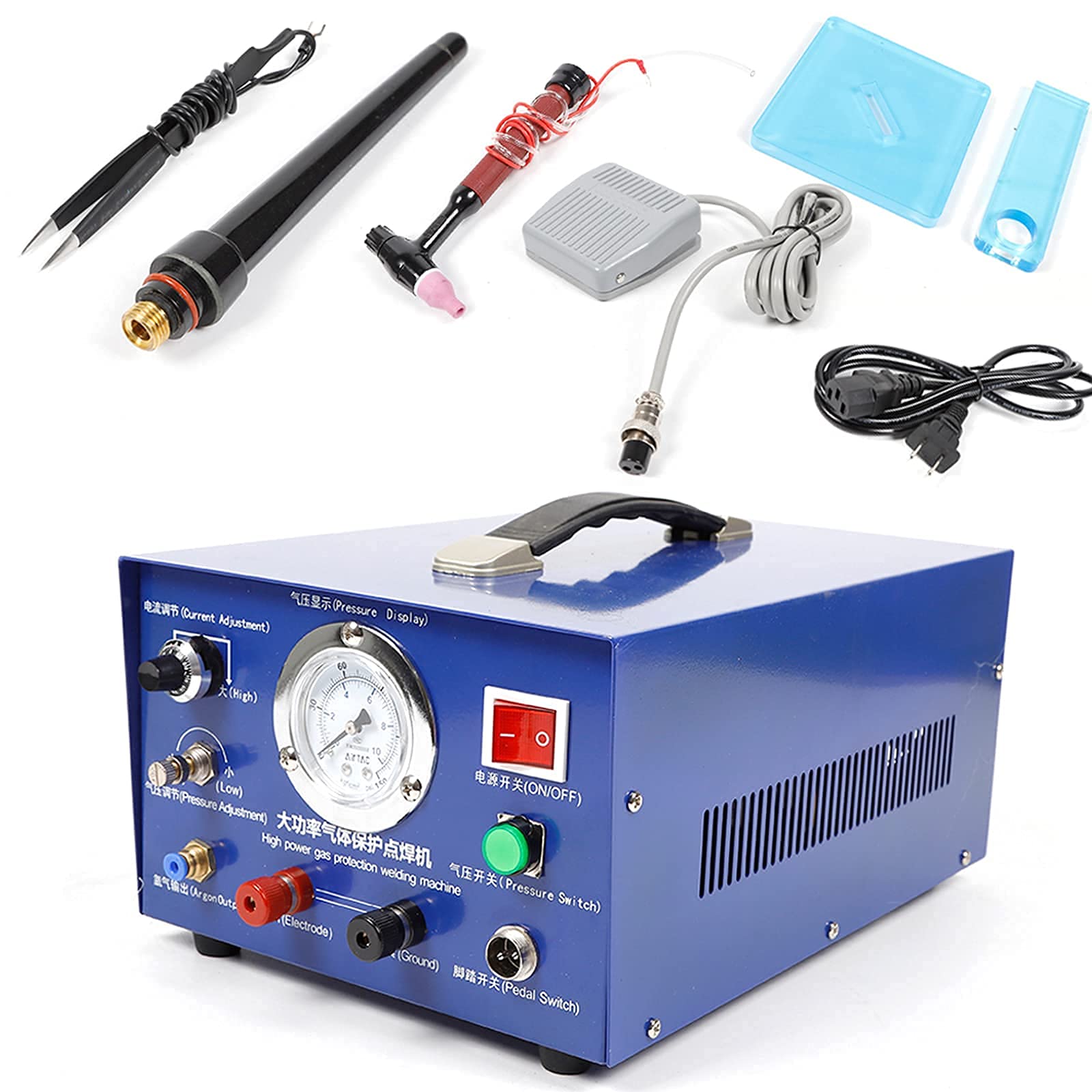 CNCEST Adjustable Pulse Welding Machine,High Power Argon Pulse Jewelry Spot Welder,Portable Spot Welders Soldering Welding Station for for Gold Silver Platinum Palladiu