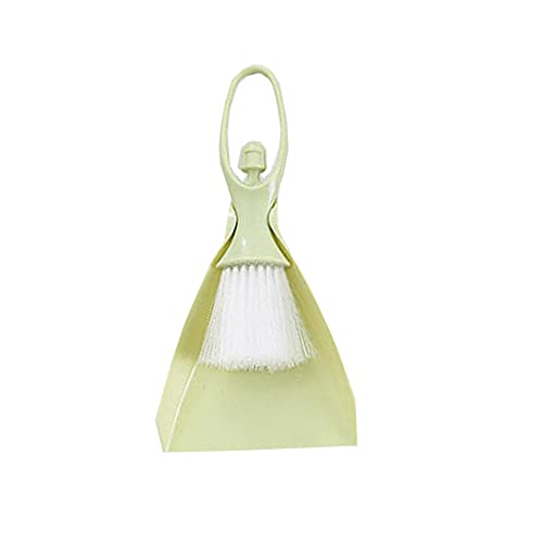 AHAVINTAGE.COM Mini Dustpan and Brush Set Cleaning Tool,Broom and Dustpan Set The Best Mini Hand Broom,Desk,Countertop,Key Board,Cat,Dog and Other Pets,Dustpan Green