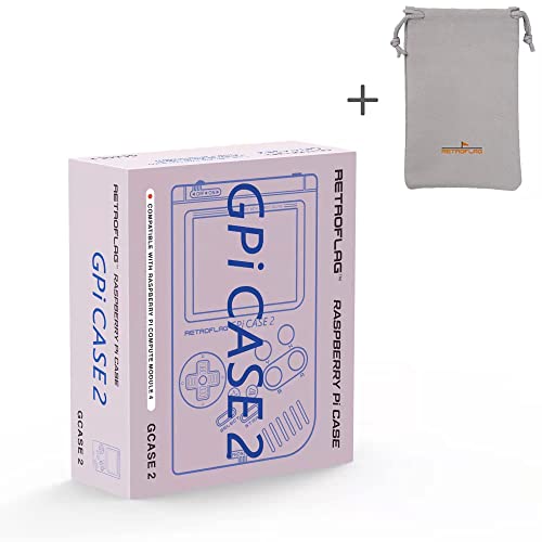 Retroflag GPi Case 2 for Raspberry Pi CM4, with 3.0” LCD and 4000mAh Li-on Rechargeable Battery, Type C Charging Port and Pi Easy Install with Carrying Bag