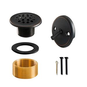 sento bronze trip lever bathtub drain assembly stopper kit, fit both 1-1/2 inch or 1-5/8 inch strainer and stopper, heavy duty metal with matching screws, easy installation, oil-rubbed bronze