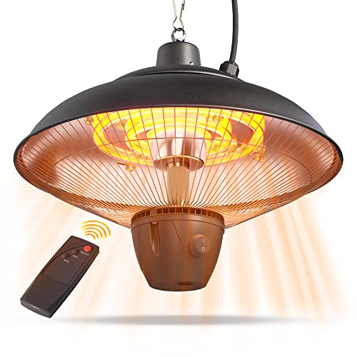 Outdoor Patio Heater - Electric Outdoor Heater - Ceiling Mounted Patio Heater - Waterproof Space Heater Lamp For Patio - Remote control electric heater outdoor- Hanging heater outdoor and indoor use