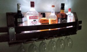 lighted whiskey/wine rack