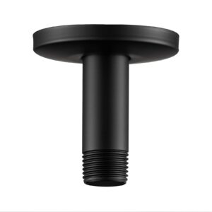 offo shower arm with flange 3 inches ceiling mount replacement rain shower head straight arm ceiling-mounted for fixed shower head & high pressure rain matte black