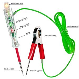 Goupchn Automotive Circuit Tester Kit Test Leads Kit Test Light 3-24V Voltage Tester Dual Probes Alligator Clamps Two-Way Voltage Test for Maintenance of Low-Voltage Circuits
