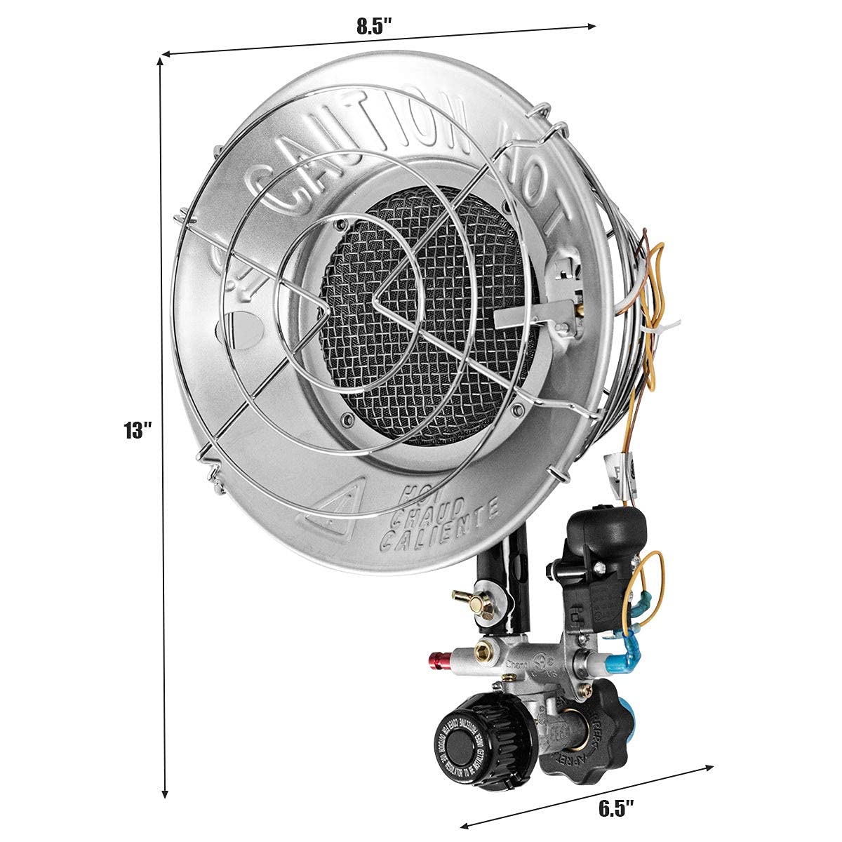 ReunionG Portable Propane Tank Top Heater, Automatic Shut-off Valve and Tip-over Switch, 15,000 BTU Outdoor Infrared Propane Gas Heater for Camping Fishing (Propane Cylinder not Included, 2.5 lbs)