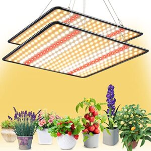bavihor grow light, (2-pack) 200w led grow lights for indoor plants full spectrum plant growing lamps for seedling veg and bloom