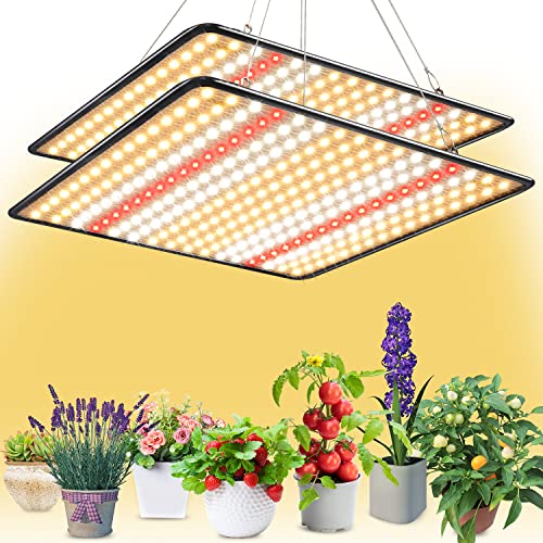 BAVIHOR Grow Light, (2-Pack) 200W LED Grow Lights for Indoor Plants Full Spectrum Plant Growing Lamps for Seedling Veg and Bloom