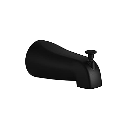 Weirun Bathroom Bathtub Water Outlet Bath Slip-On Diverter Tub Spout 4 Inches 1/2" Copper Pipe, Matte Black