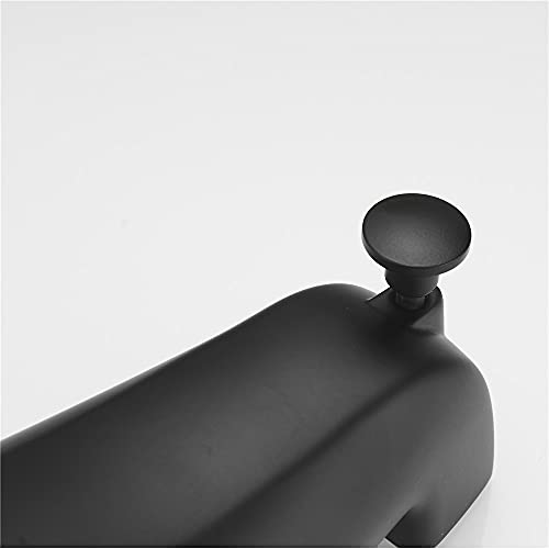 Weirun Bathroom Bathtub Water Outlet Bath Slip-On Diverter Tub Spout 4 Inches 1/2" Copper Pipe, Matte Black