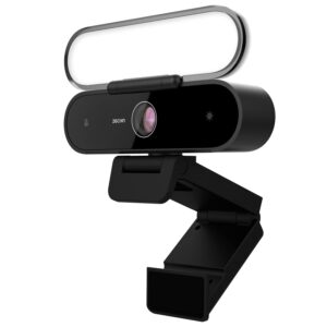 zechin studio 5-in-1 full hd 1080p webcam with light, microphone & speakers, computer camera with fill light & privacy protection, web cam supports clear stereo audio, hd light correction