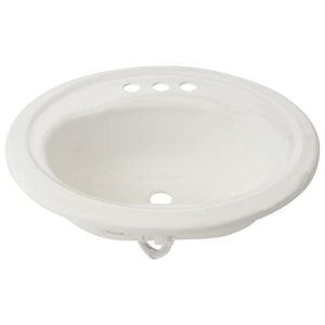 american built pro lavatory sink 20" x 17" x 7.5" oval shape white color for mobile homes rvmh abs rust free 3 hole heavy duty sink perfect for rv, bathroom, bar, farm, mancave, basement