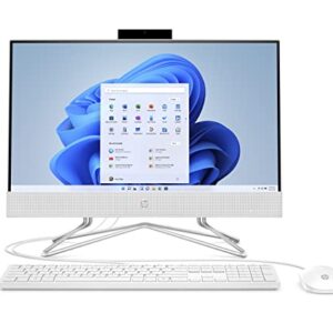 HP 21.5" All-in-One Desktop, Intel Pentium Silver J5040 Processor, Intel UHD Graphics 605, 4 GB RAM, 128 GB Storage, Windows 11 Home (22-dd0120, 2021),Snow white