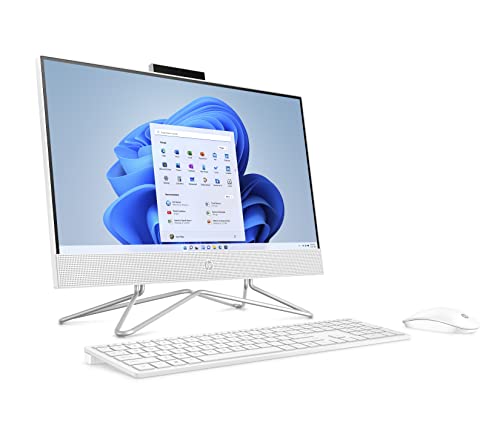 HP 21.5" All-in-One Desktop, Intel Pentium Silver J5040 Processor, Intel UHD Graphics 605, 4 GB RAM, 128 GB Storage, Windows 11 Home (22-dd0120, 2021),Snow white