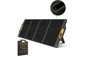 powerness 120 watt portable solar panel with patented lcd digital window, solar charger for camping, outdoor and rv, compatible with jackery, bluetti, anker, goal zero portable power stations