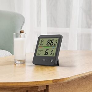 4" Digital Hygrometer Indoor Thermometer Temperature and Humidity Gauge Monitor Indicator Room Thermometer with Backlight LCD Display Humidity Meter