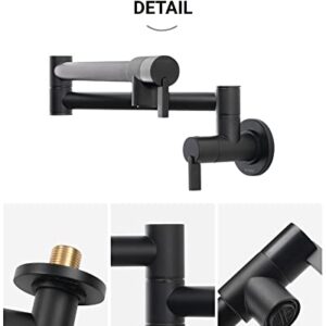 Indare Pot Filler, Pot Filler Faucet Wall Mount, Brass Pot Filler Folding faucets, Kitchen Pot Filler Faucet with Double Joint Swing Arms