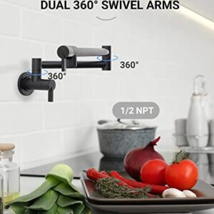 Indare Pot Filler, Pot Filler Faucet Wall Mount, Brass Pot Filler Folding faucets, Kitchen Pot Filler Faucet with Double Joint Swing Arms