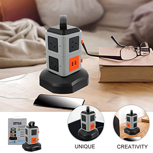 2 Power Outlet Home Power Board Power Board Outlets Socket Power Board with Surge Protector Strip Smart Charging Socket USB Power Supply Pc Fireproof Material