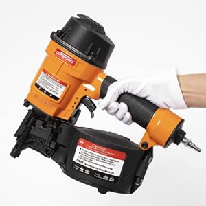 CN55 Air Coil Nailer, 1 Inch to 2-1/4 Inch 15 Degree Coil Nail Gun Fast Shooting Fencing Nailer Pneumatic Coil Framing Nailer