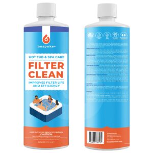 Bespoke+ Spa Filter Cleaner for Hot Tubs - 1-Hour Cartridge Filter Cleaner Soak Solution, Hot Tub Filter Cleaner Soak & Pool Filter Cleaner for Pool Cartridges | HotTub & Spa Filter Cleaner Soak 16oz