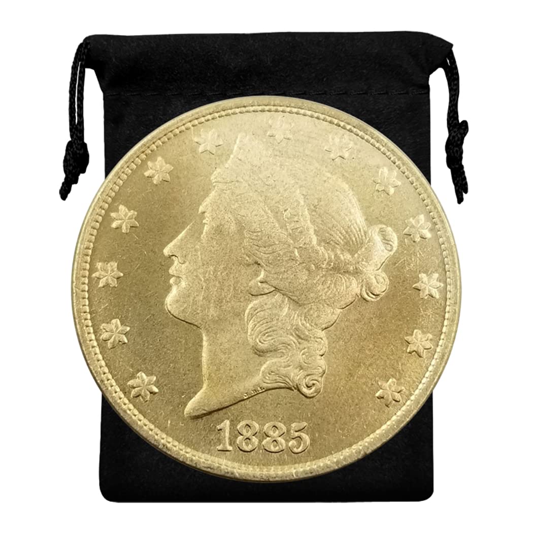 Kocreat Copy 1885 Liberty Morgan Gold Coin Twenty Dollars-USA Souvenir Coin Lucky Coin Hobo Coin Morgan Dollar Replica Collection, Silver