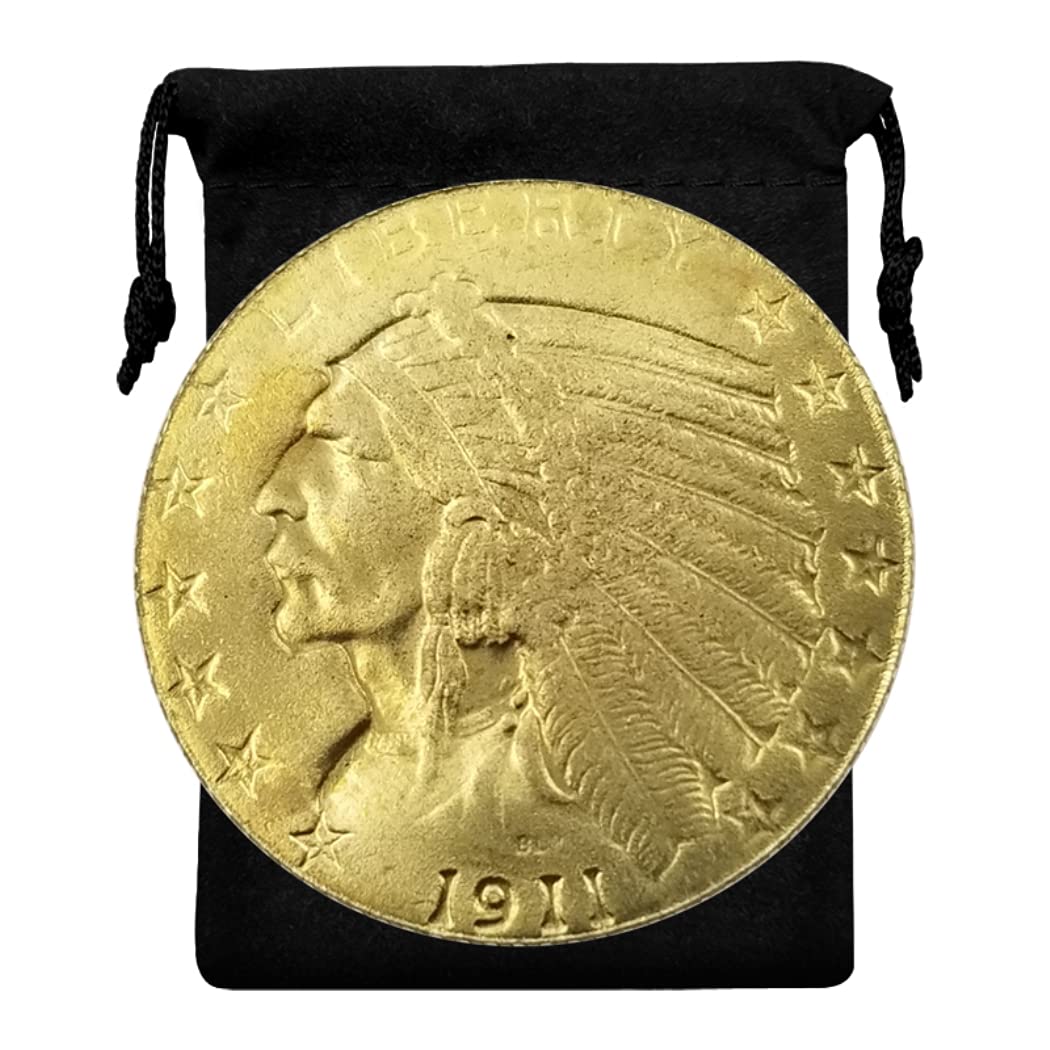 Kocreat Copy 1911-D Indian Head Eagle Five Dollars Gold Coin-USA Souvenir Coin Lucky Coin Hobo Coin Morgan Dollar Replica Collection