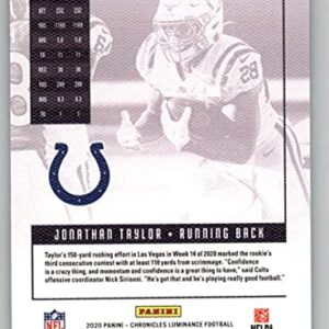 2020 Panini Chronicles Luminance Update Rookies #215 Jonathan Taylor Indianapolis Colts RC Rookie Card Official NFL Football Trading Card in Raw (NM or Better) Condition