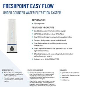 Pentair FreshPoint Easy Flow Undersink Water Filtration System, PFAS Water Filter, NSF Certified to Reduce PFOA/PFOS