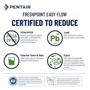 Pentair FreshPoint Easy Flow Undersink Water Filtration System, PFAS Water Filter, NSF Certified to Reduce PFOA/PFOS