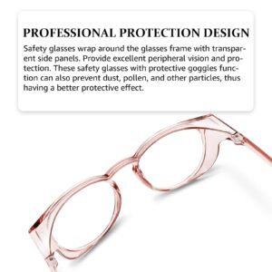 Airanes Anti Fog Safety Glasses for Women Men (New Pink)