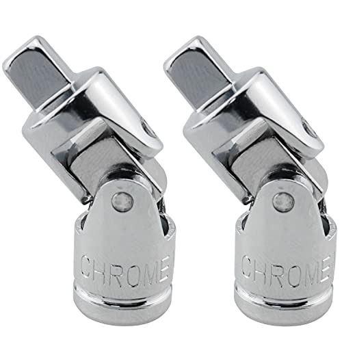 CHENJIN Universal Joint Socket 2PCS 1/4 Inch Drive Spring Loaded Swivel Socket Adapters