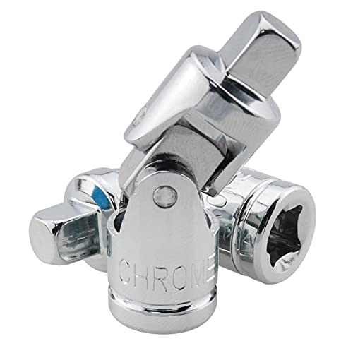 CHENJIN Universal Joint Socket 2PCS 1/4 Inch Drive Spring Loaded Swivel Socket Adapters