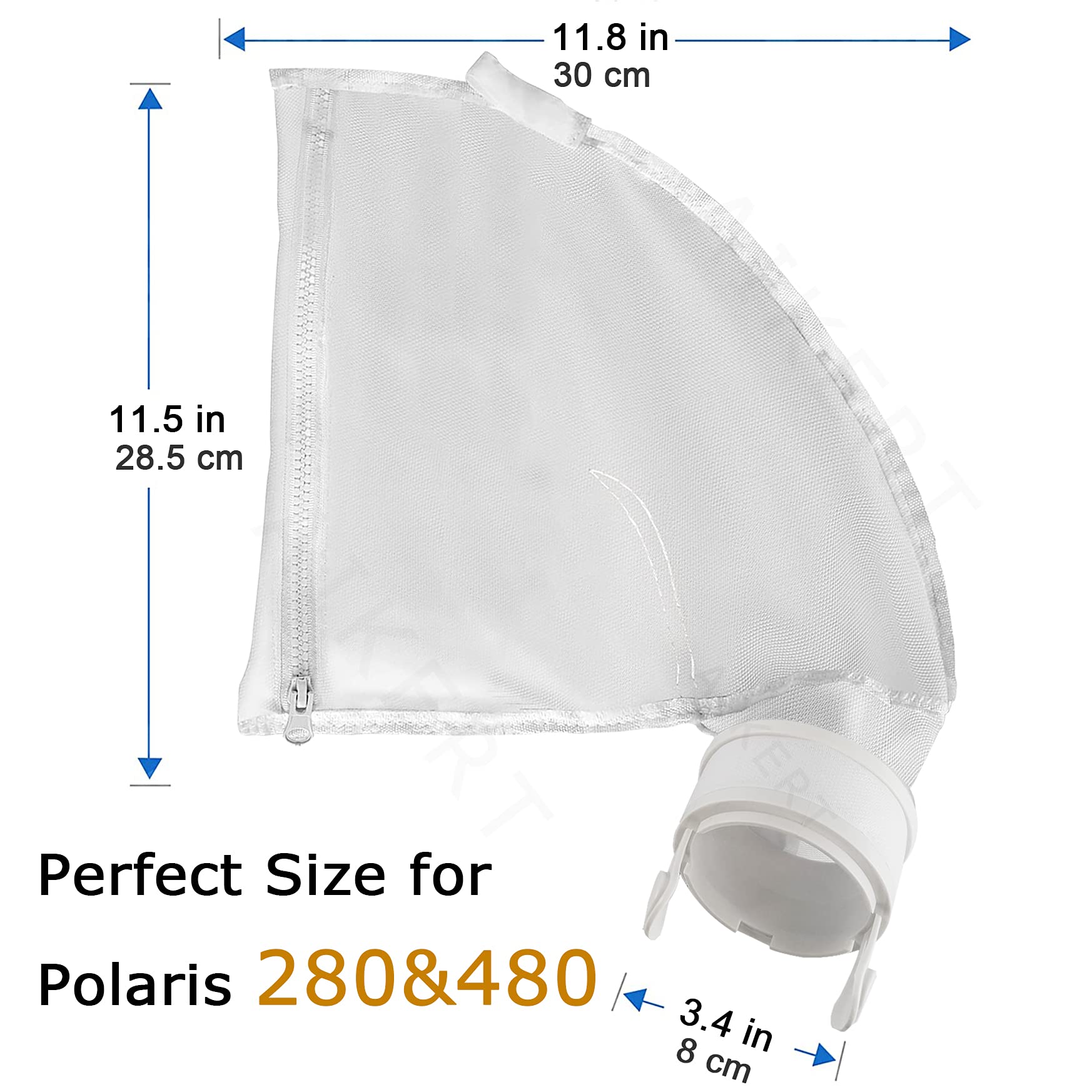 Aikert Pool Cleaner Bag for Polaris 280 Bag Replacement - Pool Cleaner Parts All Purpose Zippered Bags K13 for Polaris 280, 480/2 Pack