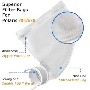 Aikert Pool Cleaner Bag for Polaris 280 Bag Replacement - Pool Cleaner Parts All Purpose Zippered Bags K13 for Polaris 280, 480/2 Pack