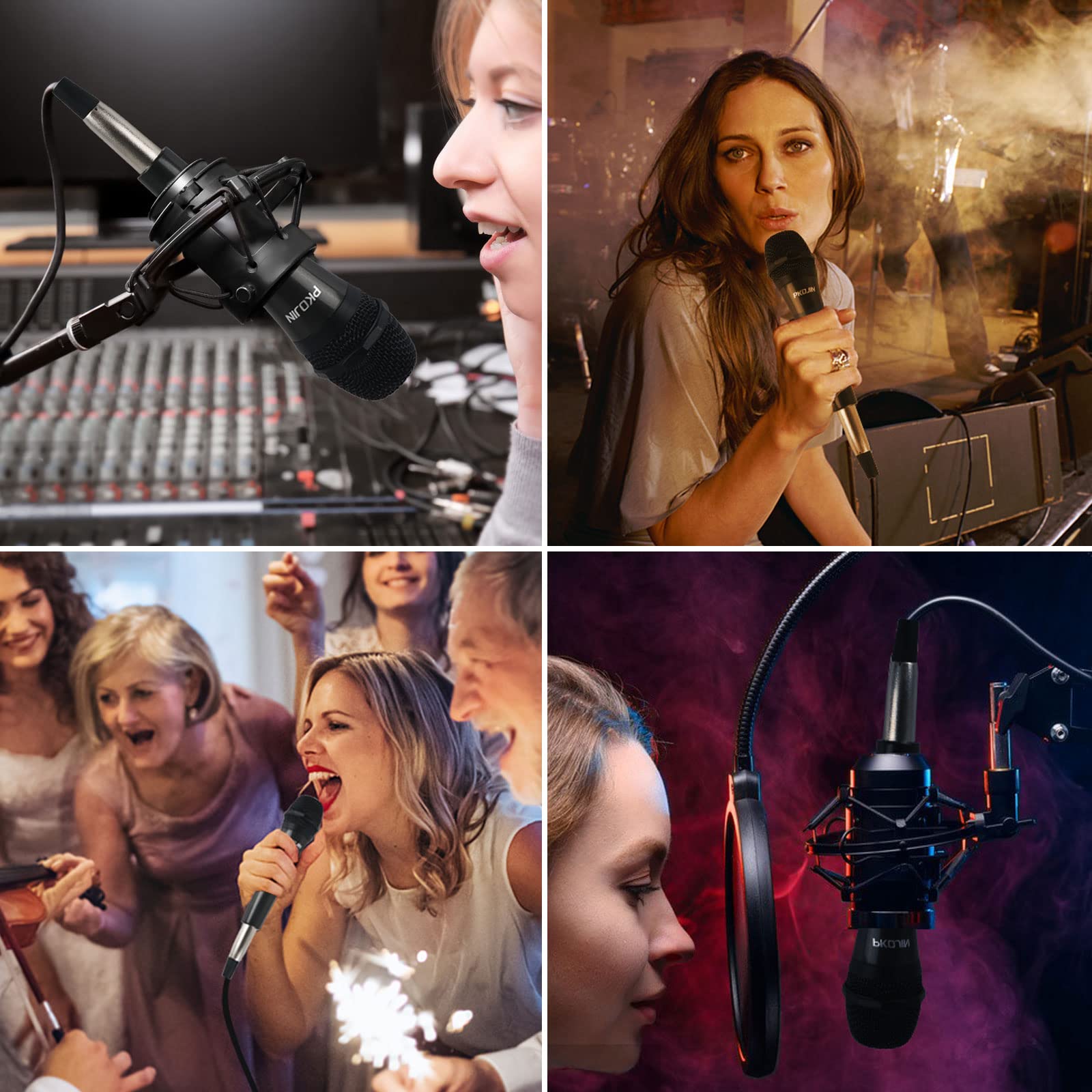 PKOJIN Dynamic Karaoke Microphone for Singing, Vocal Wired Microphone for Karaoke, Handheld Mic with 10 Ft Cable, Mics for Speaker with ON/Off Switch