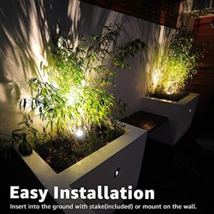 SUNVIE 2 Pack LED Spot Lights Indoor for Plants Uplights Lamp Accent Lighting Decor 120V Warm White Up Spotlight 5.9 FT Cord with Floor Foot Switch (Base and Stake Included)