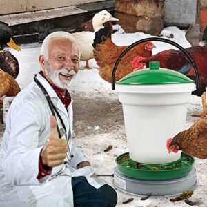 Dreyoo Poultry Waterer Drinker Heated Base, Chicken Water Heater 125 Watts for Winter Deicer Heated Base, Pet Water Heater for Metal Poultry Founts (1)