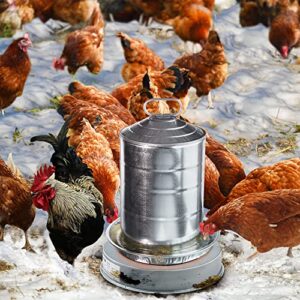 Dreyoo Poultry Waterer Drinker Heated Base, Chicken Water Heater 125 Watts for Winter Deicer Heated Base, Pet Water Heater for Metal Poultry Founts (1)