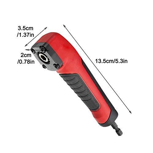 Right Angle Attachment Electric Screwdriver Repair 90 Degree Corner Device, ABS Handle Screwdriver Socket Adapter Drill Bit Corner Adapter for 18v Impact Driver and Drill Bit, (Size:13.5x3.5x2cm)