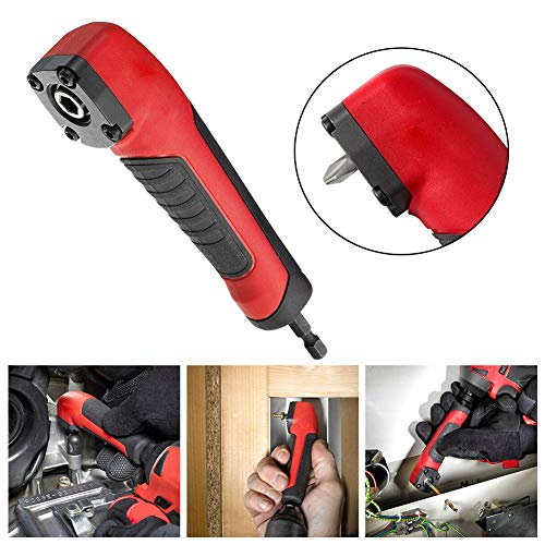 Right Angle Attachment Electric Screwdriver Repair 90 Degree Corner Device, ABS Handle Screwdriver Socket Adapter Drill Bit Corner Adapter for 18v Impact Driver and Drill Bit, (Size:13.5x3.5x2cm)