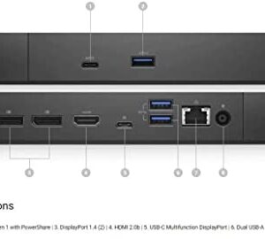 Dell WD19TBS 180W Computer Docking Station (Thunderbolt, USB-C/A, DisplayPort, RJ45 Ports) (210-AZBI) 1-Pack Bundle with Deluxe LCD Screen Cleaning Kit and 6-Electronics Basket Cable Ties