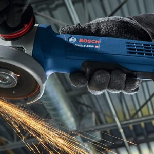 BOSCH GWS10-450P 4-1/2 In. Ergonomic Angle Grinder with Paddle Switch, Grey,black,blue