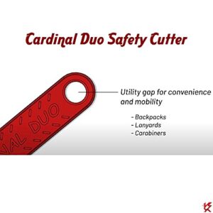 Cardinal Duo Safety Box Cutter, Cardboard, Shrink Wrap, Plastic Banding & Packaging, Film, Seatbelts, Twine, Bags, Zip Ties - Made In USA - Carbon Steel Razor Blade - Disposable/Recyclable (10, Red)