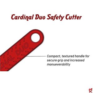 Cardinal Duo Safety Box Cutter, Cardboard, Shrink Wrap, Plastic Banding & Packaging, Film, Seatbelts, Twine, Bags, Zip Ties - Made In USA - Carbon Steel Razor Blade - Disposable/Recyclable (10, Red)